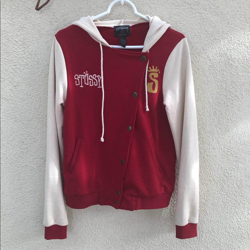 STUSSY - Vintage varsity hoodie jacket